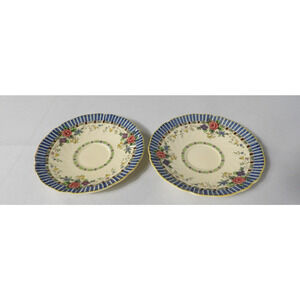 Royal Doulton The Vernon D2154 Saucers Set of 2 Floral Antique